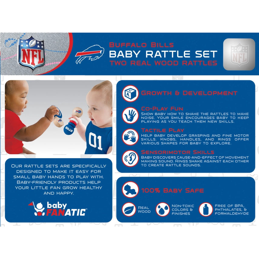 Baby Wooden Rattle Set | Buffalo Bills