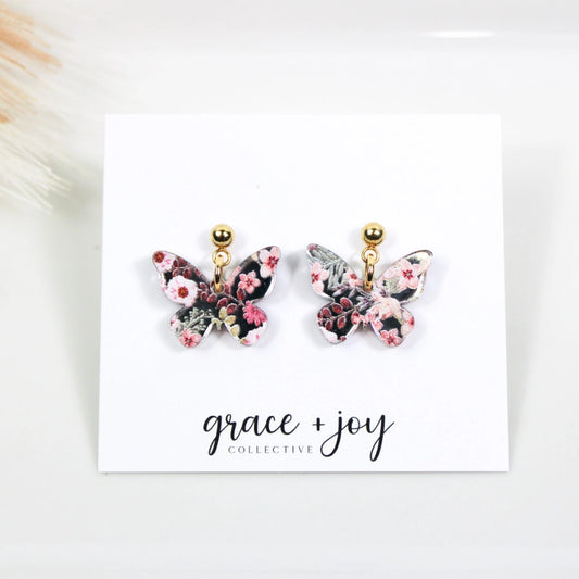 Floral Butterfly | Acrylic Earrings