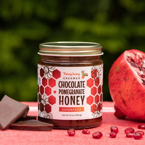 Chocolate Pomegranate Creamed Honey