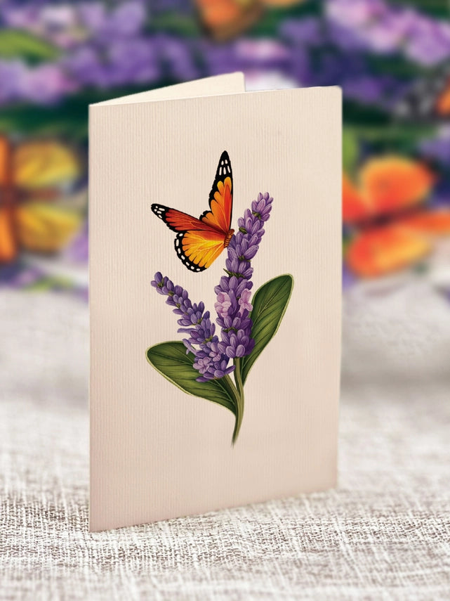 Mini Lavender & Butterflies | Pop-Up Greeting Card