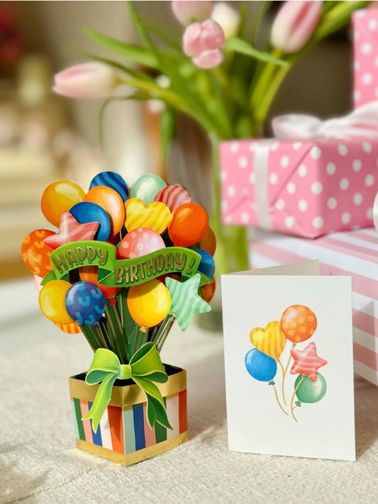 Mini Birthday Balloons | Pop-Up Greeting Card
