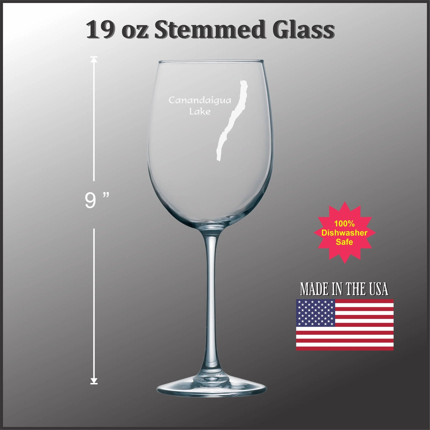 Stemmed Wine Glass 19oz | Canandaigua Lake, NY