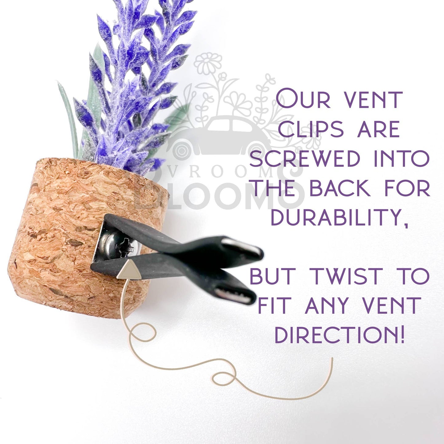 Purple Cherry Blossom Car Vent Clip Diffuser | Vroom Blooms