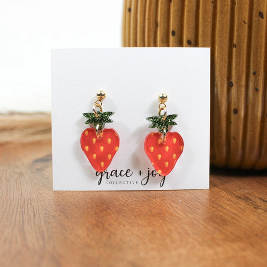 Strawberry | Acrylic Earrings