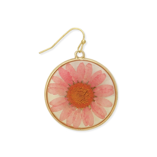 Pink Chrysanthemum | Dried Flower Earrings