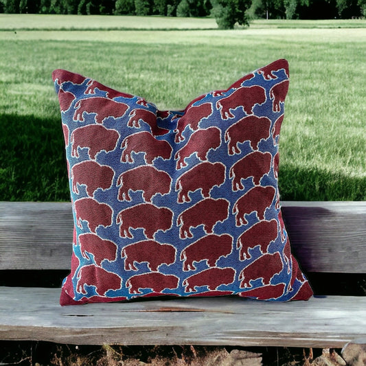 Buffalo Woven Cotton Double Sided Pillow | Buffalo Bills