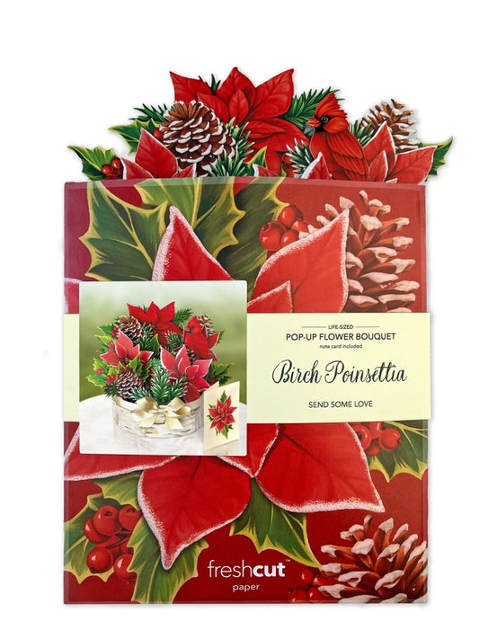 Birch Poinsettia | Pop-Up Greeting Card