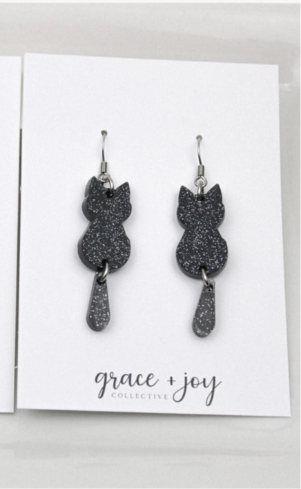 Black Cat | Acrylic Earrings
