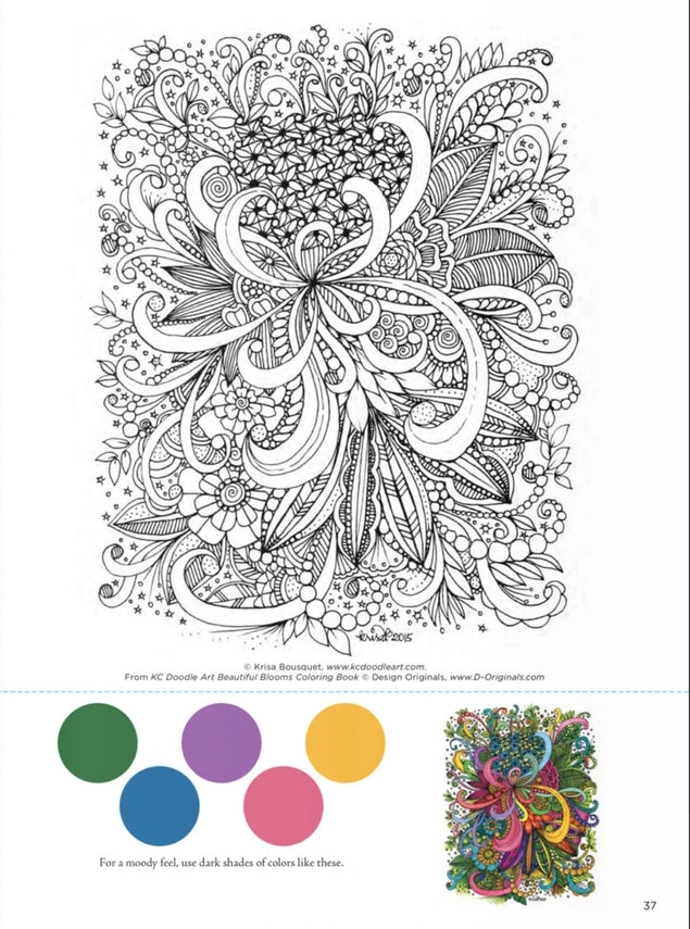 KC Doodle Art: Beautiful Blooms Coloring Book