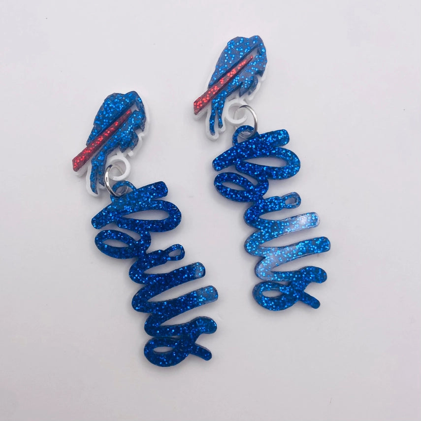 Glitter Earrings | Buffalo Bills