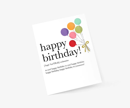 Happy Birthday Definition Illustrated | Birthday Card