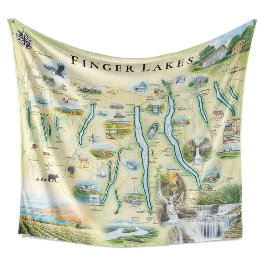 Fleece Blanket | Finger Lakes, NY Map