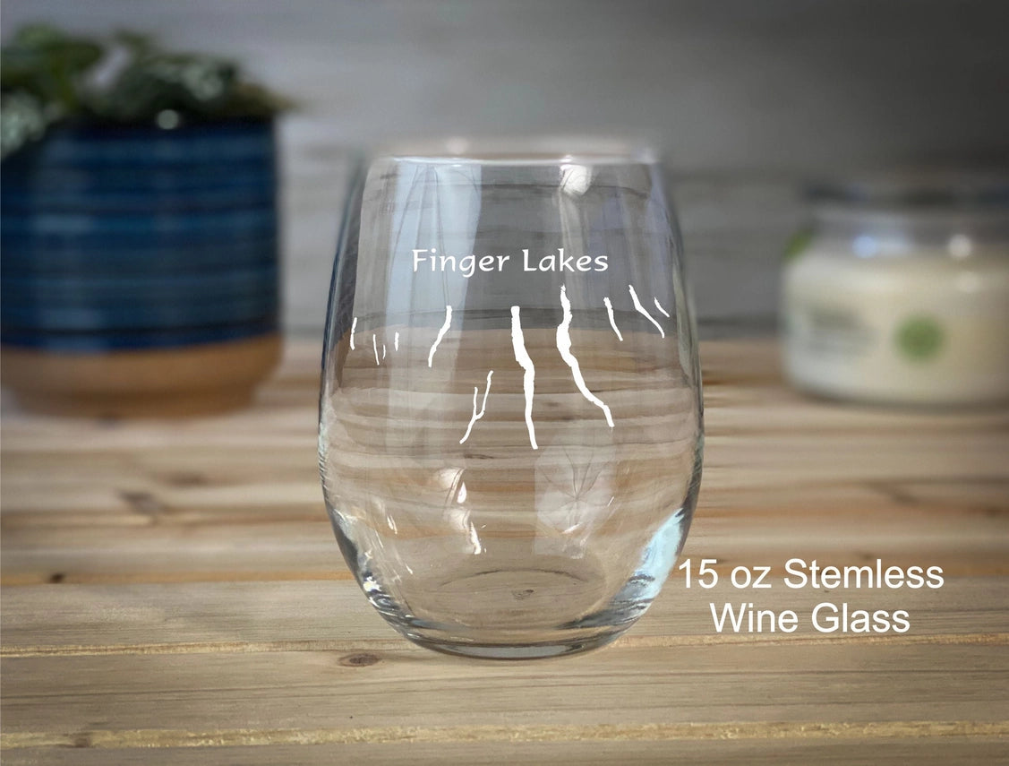 Stemless Wine Glass 15oz | Finger Lakes, NY