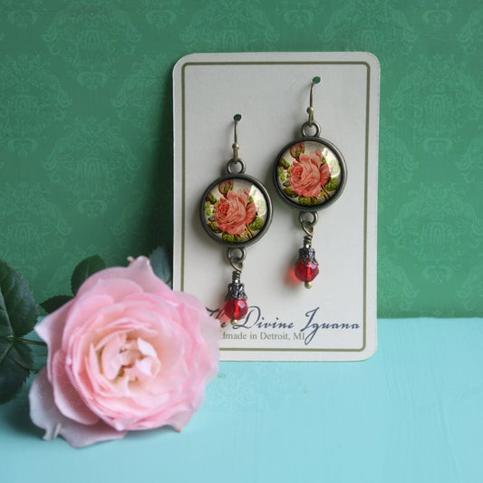 Victorian Tea Rose Earrings