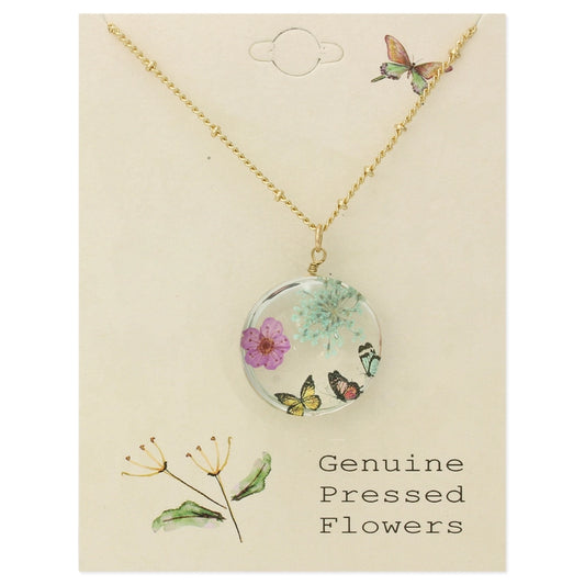 Floral Butterfly | Dried Flower Necklace