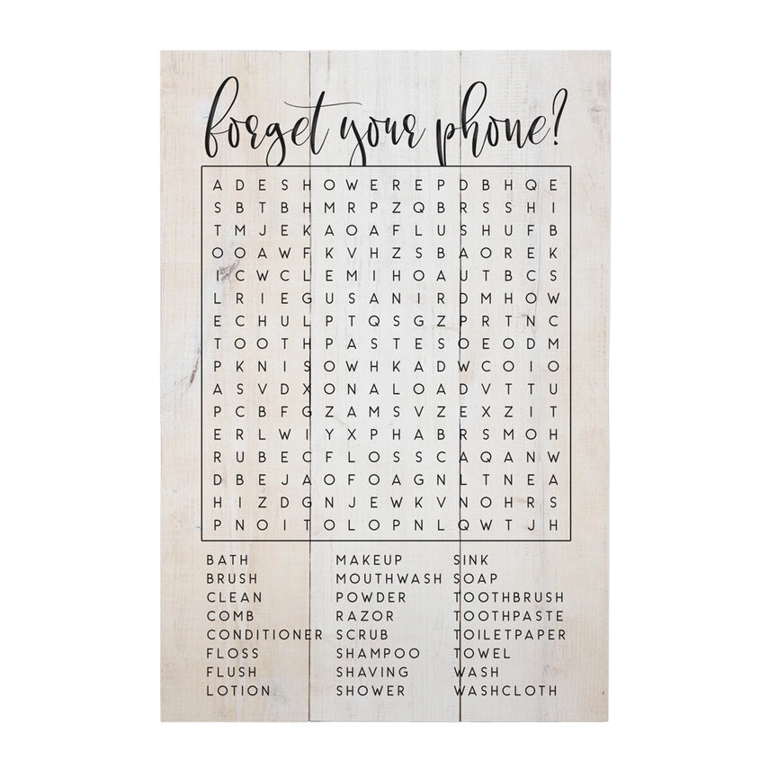 Forget Phone - Wooden Sign