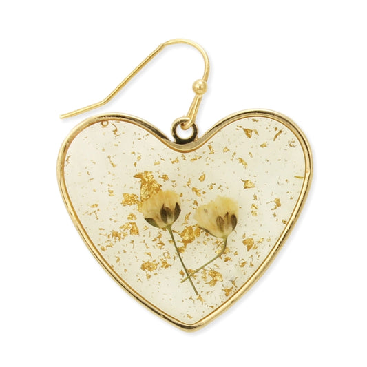 Queen Anne's Heart | Dried Flower Earrings