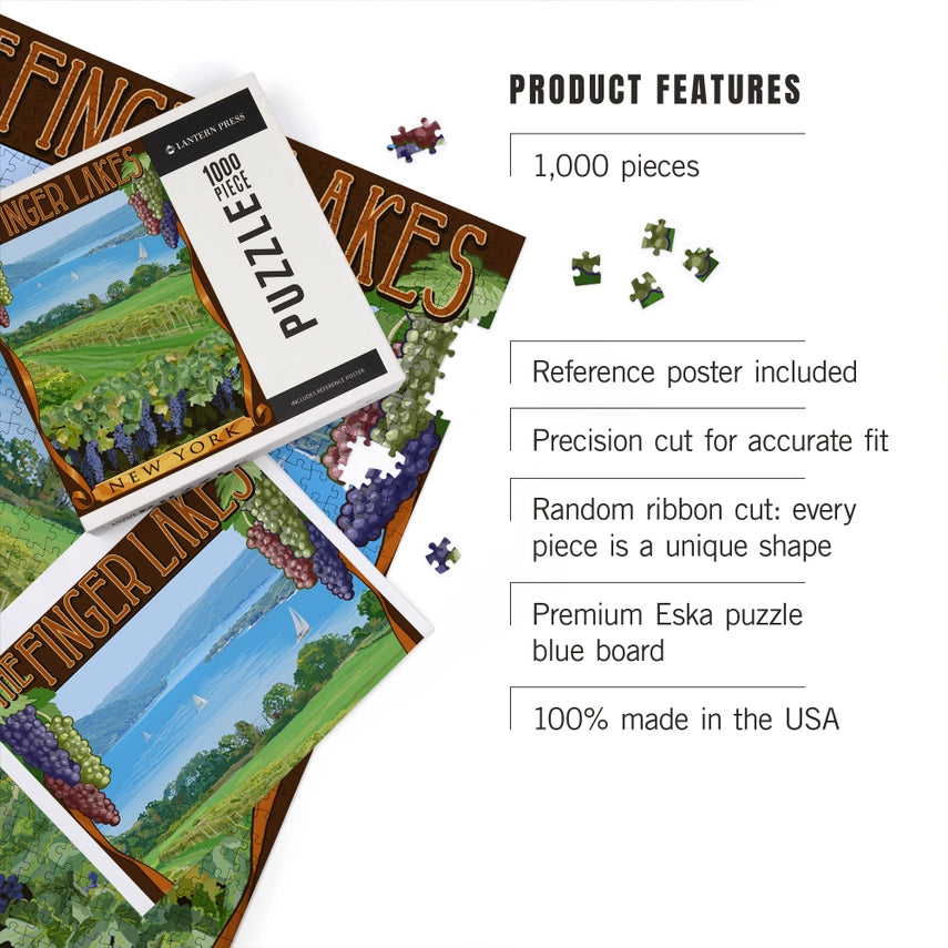 Finger Lakes, NY, Vineyard 1000PC Puzzle