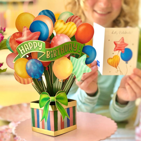 Classic Birthday Balloons | Pop-Up Greeting Card