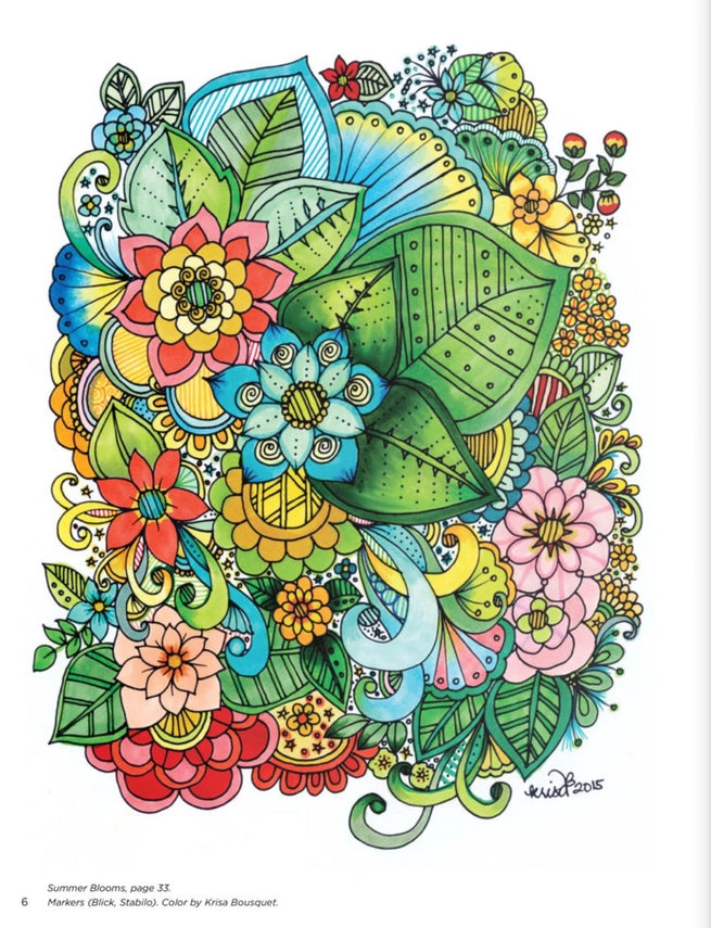 KC Doodle Art: Beautiful Blooms Coloring Book