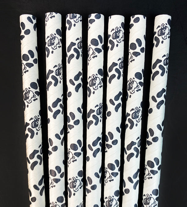 Cow Paper Milkshake Straws 100cnt