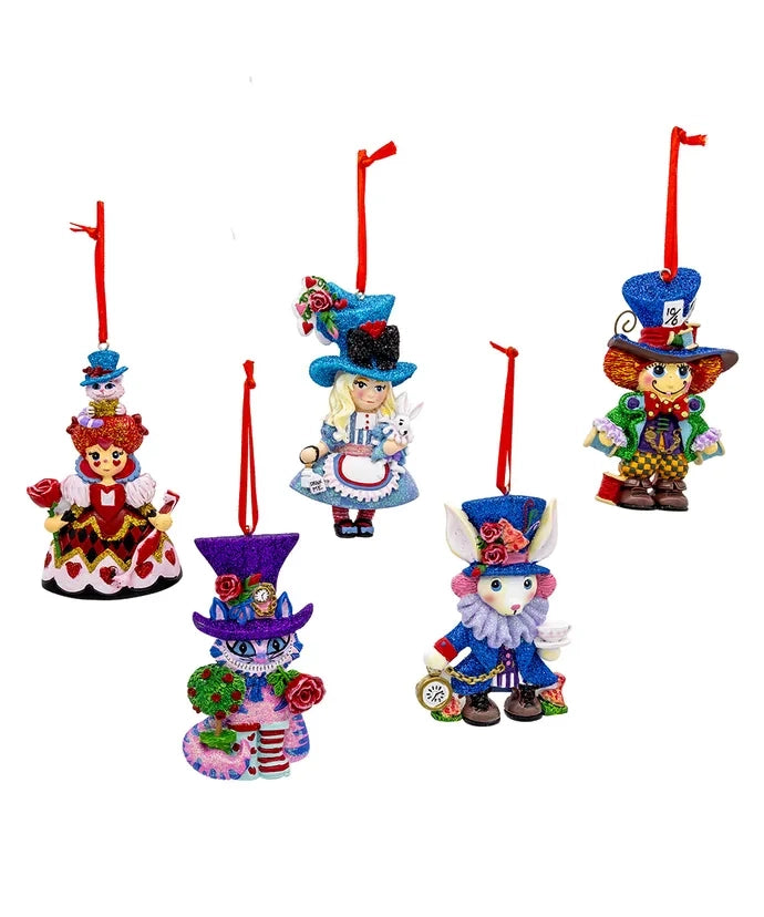 Alice In Wonderland Character Ornaments 4"