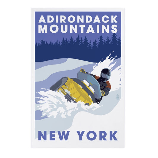 Snowmobile, Adirondack Mountains, NY - Premium Postcards