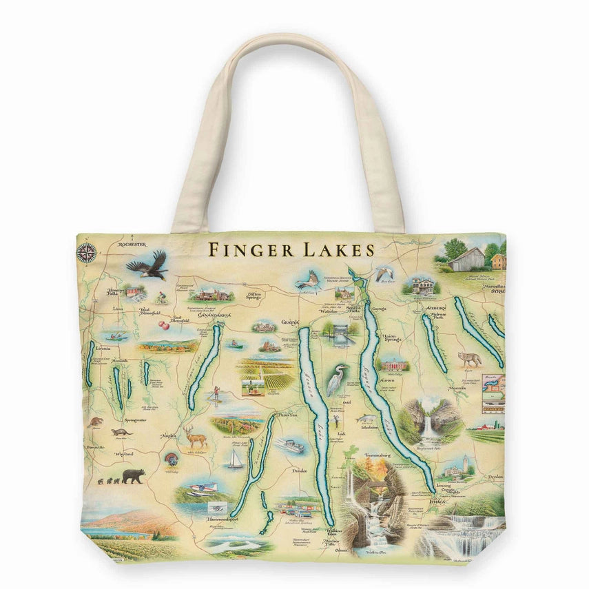 Canvas Tote Bag | Finger Lakes, NY Map