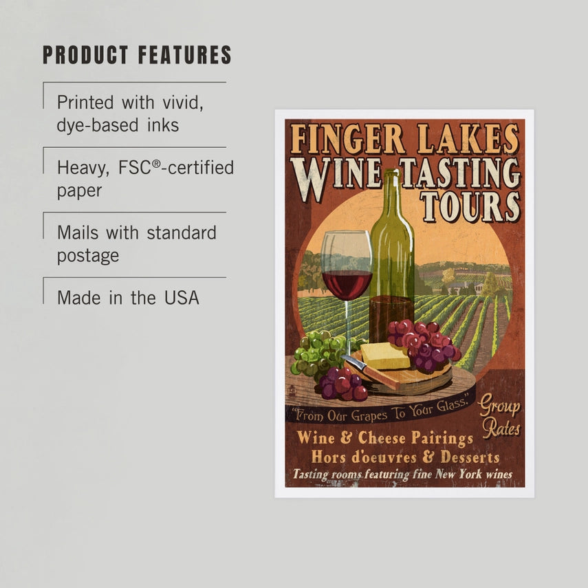Wine Tasting, Finger Lakes, NY - Premium Postcards