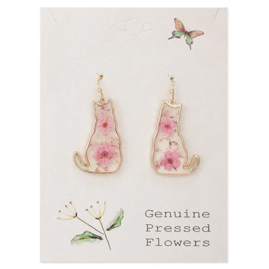 Feline Friend | Dried Flower Earrings