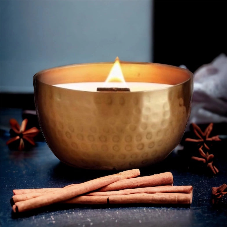 Raw Cinnamon & Cloves - Soy Wax Brass Candle 14oz