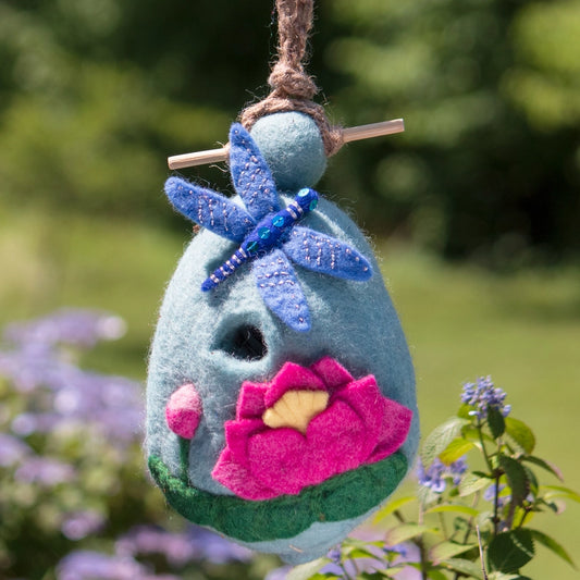 Lotus Dragonfly | Felt Birdhouse