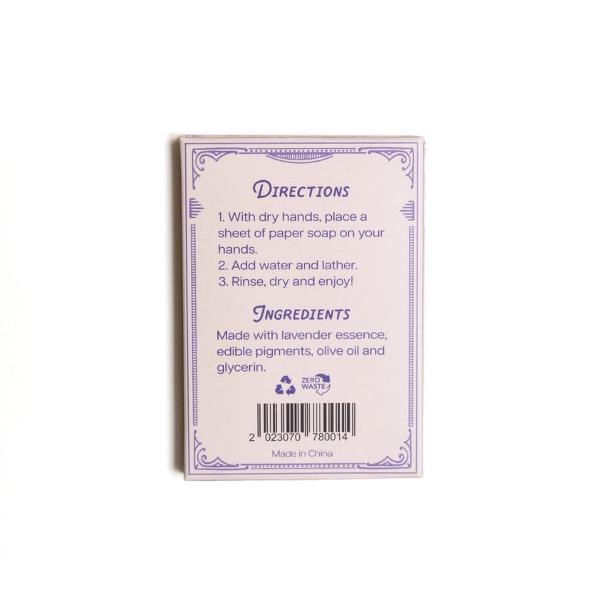Lavender Paper Soap – Travel Size (50 Sheets)