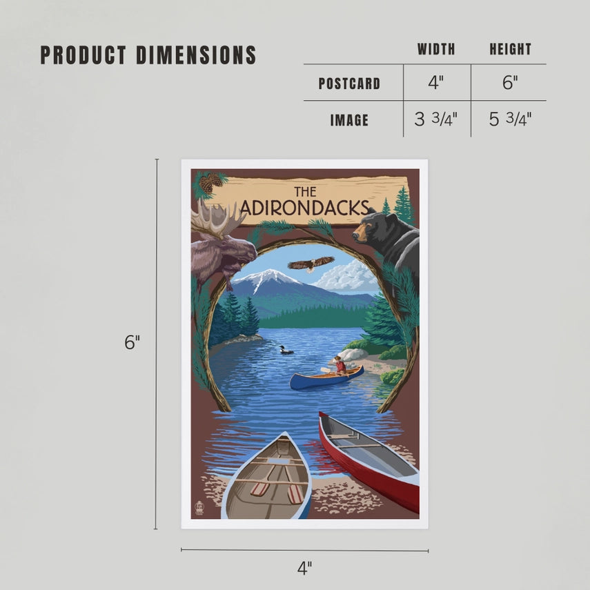 Canoe Scene, The Adirondacks, NY - Premium Postcards