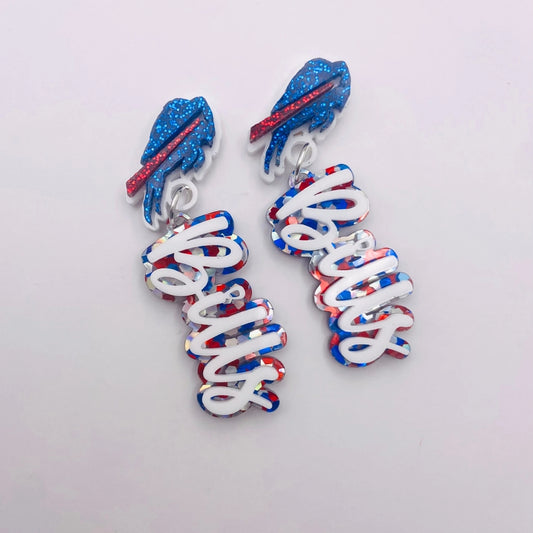 Glitter Earrings | Buffalo Bills