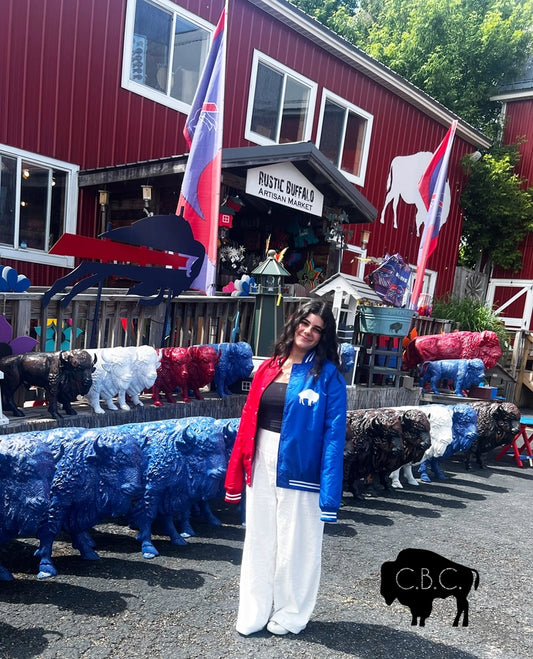 Two Tone Varsity Bomber Jacket | Buffalo Bills