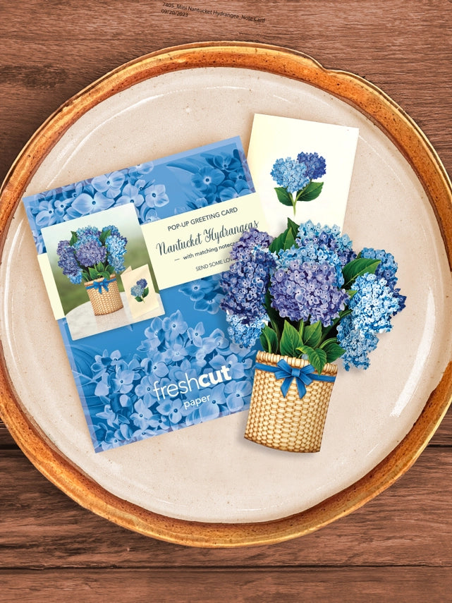 Mini Nantucket Hydrangeas | Pop-Up Greeting Card