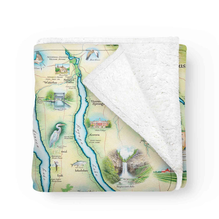 Fleece Blanket | Finger Lakes, NY Map