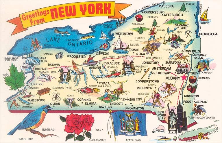 Postcard | Greetings From New York Map