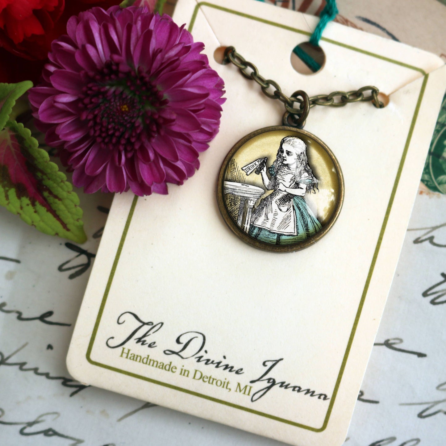 Alice In Wonderland (LG) | Glass Cabochon Necklace