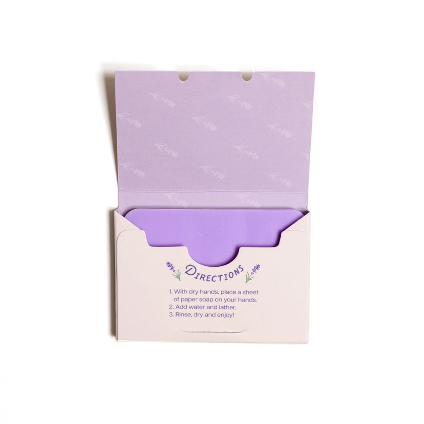 Lavender Paper Soap – Travel Size (50 Sheets)