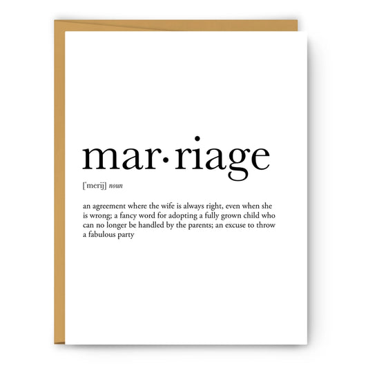 Marriage Definition | Wedding & Anniversary Card