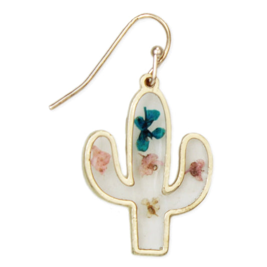 Southwest Vintage Cactus | Dried Flower Earrings