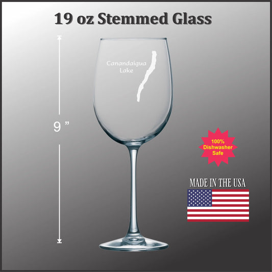Stemmed Wine Glass 19oz | Canandaigua Lake, NY
