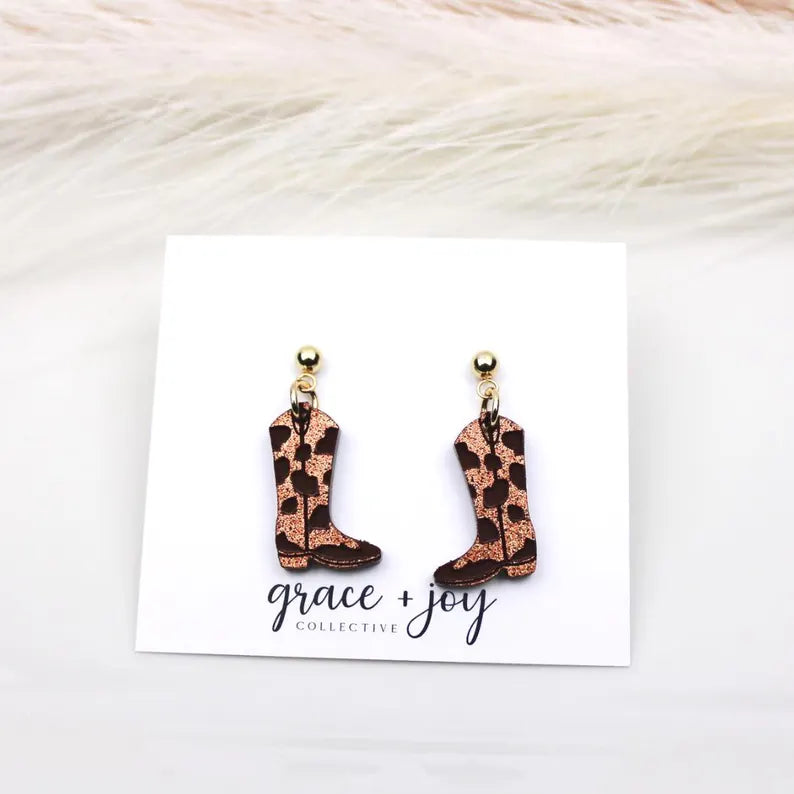 Cowboy Boot | Acrylic Earrings