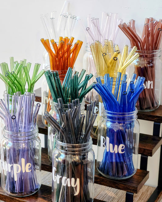 Colored Glass Straws 8mm