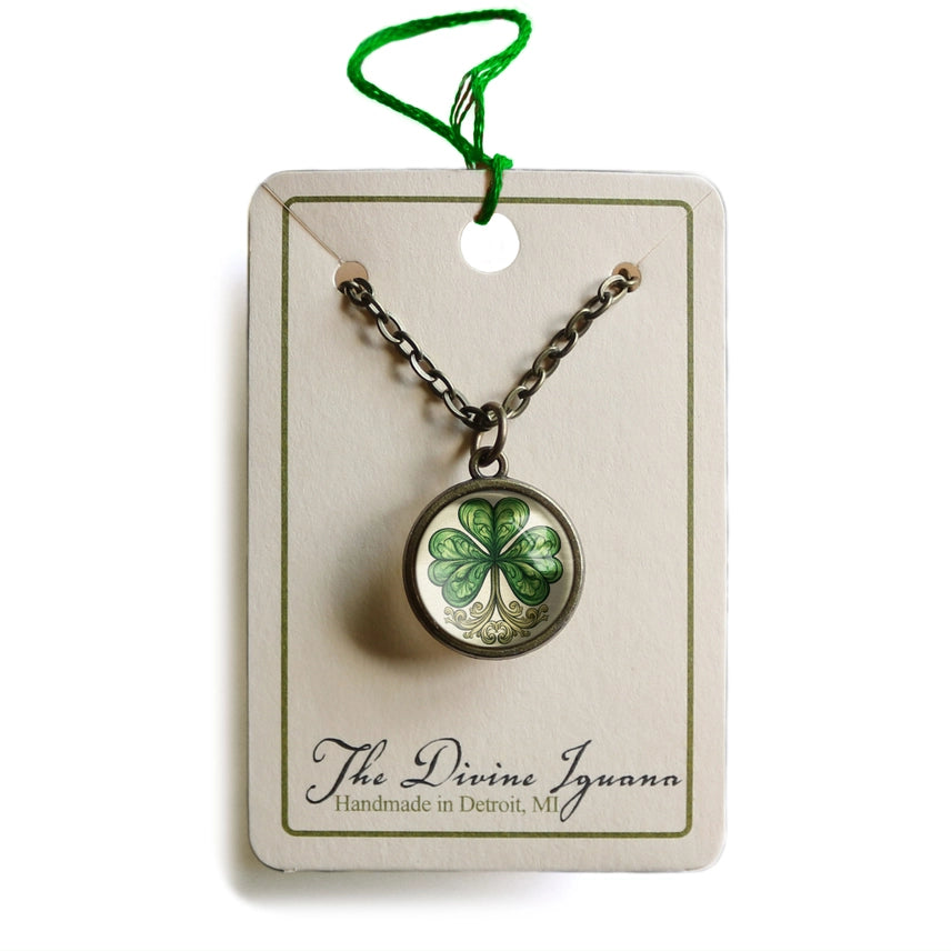Classic Shamrock | Glass Cabochon Necklace