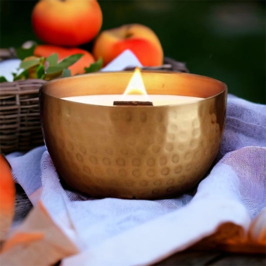 Southern Peach & Apricot Bellini - Soy Wax Brass Candle 14oz