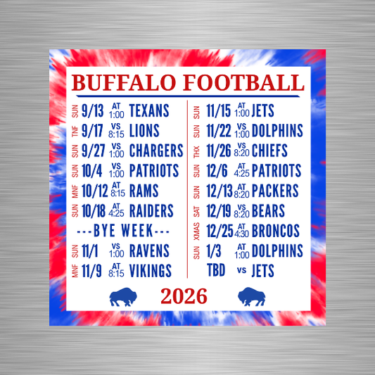 2026 Buffalo Bills Schedule Magnet