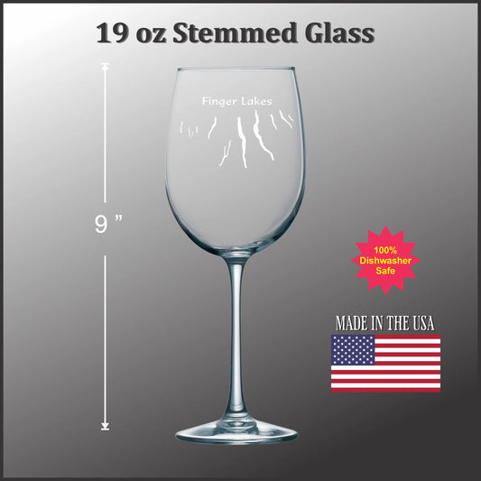 Stemmed Wine Glass 19oz | Finger Lakes, NY